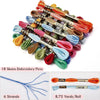 A set of 18 skeins of gradient embroidery floss in various colors and shades.