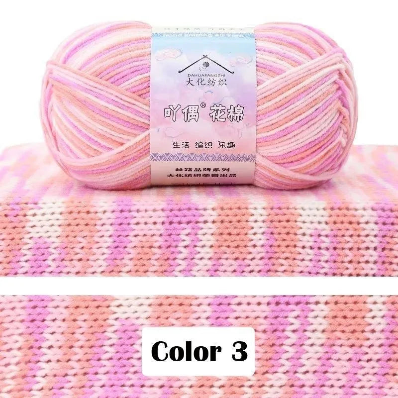 Pink yarn skein labeled as Color 3 for gradient projects