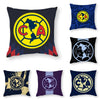 Decorative pillow cases featuring the Football Club America logo in various colors and designs.