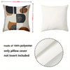 A square decorative pillow cover featuring a geometric pattern in beige, black, and brown tones.