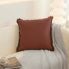 Washed Cotton Solid Cushion Cover with Tassel Fringe