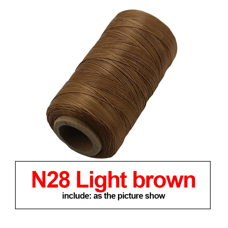 A roll of N28 Light brown waxed thread for leather and crafting.
