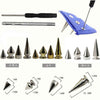 A collection of punk screw back studs and spikes in various sizes and finishes for leather craft.