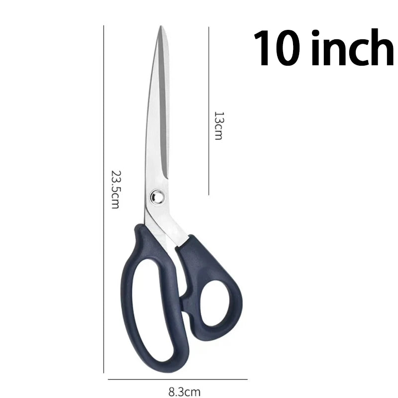 A pair of professional heavy duty fabric scissors with a silver blade and dark handle, shown against a white background.