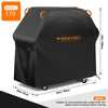 Black Rowyeet BBQ grill cover model 170 with orange handles and wheels