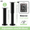 Black cold steel furniture support legs with adjustable height from 38 to 55 cm