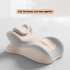 A beige ergonomic memory foam wedge pillow shown in a side view, designed for neck, back, and leg support.