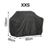 Black heavy duty waterproof BBQ grill cover, size XXX, shown from the top view.