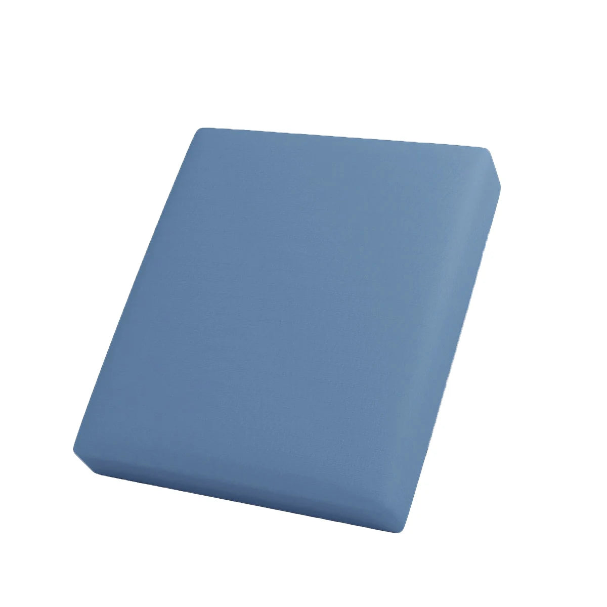 A rectangular, light blue elastic sofa seat cushion cover.
