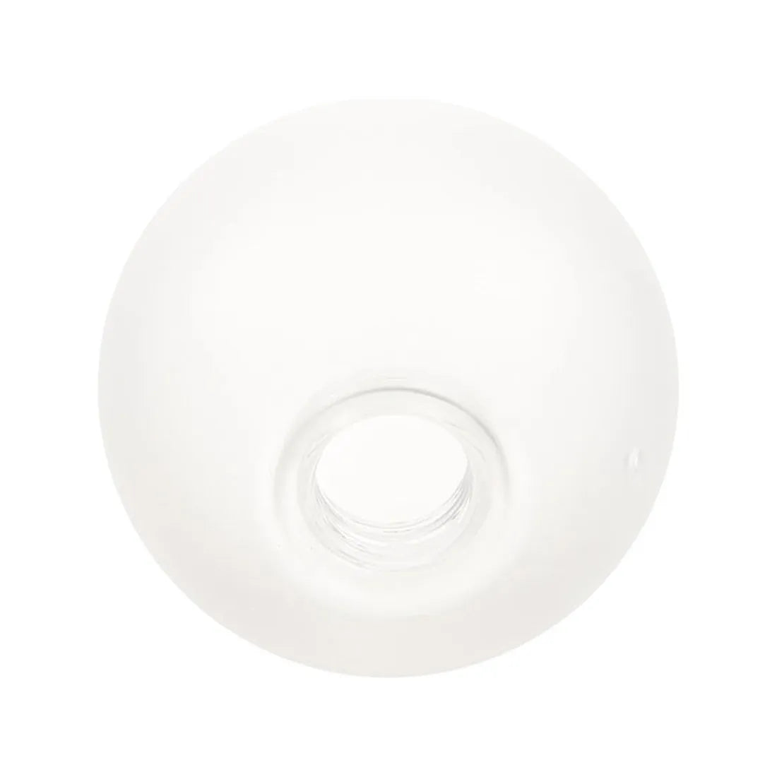 A white frosted threaded dome lampshade.