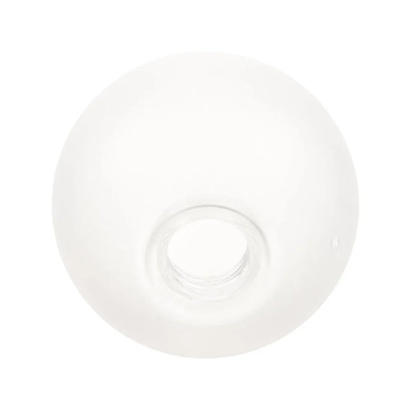A white frosted threaded dome lampshade.