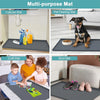 A collection of multi-purpose mats including a cabinet mat, pet feeding mat, craft mat, and boot mat.