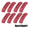 Eight pink silicone pan handle covers for heat resistant pot handle protection
