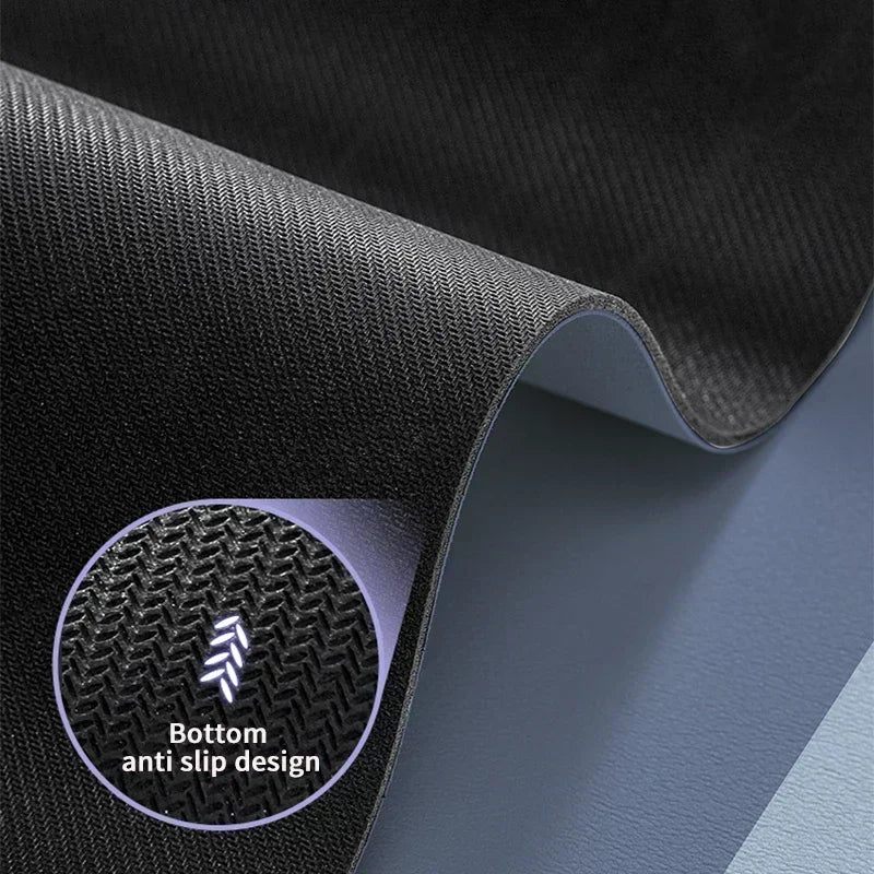 Close-up view of a black floor mat showing the bottom anti-slip design.