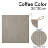 Coffee color waffle plaid cleaning towel measuring 30x30cm with a lanyard