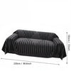 Black bohemian striped sofa cover shown flat with dimensions 230cm by 90.6inch
