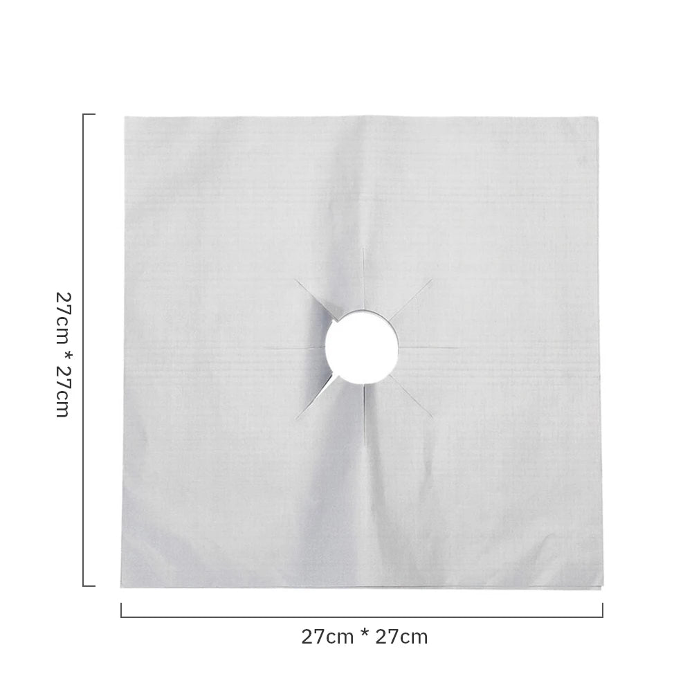 A white premium gas stove protector set with a circular cutout and five radiating prongs.