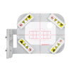 A gray magnetic embroidery hoop with safety warning symbols, designed for Brother and Baby Lock machines.