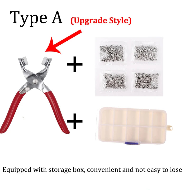 Type A upgrade style snap button kit with storage box and convenient packaging