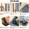 Six steps showing how to use iron-on hem tape for pants and jeans