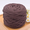 A ball of dark brown craft yarn used for knitting and DIY projects.