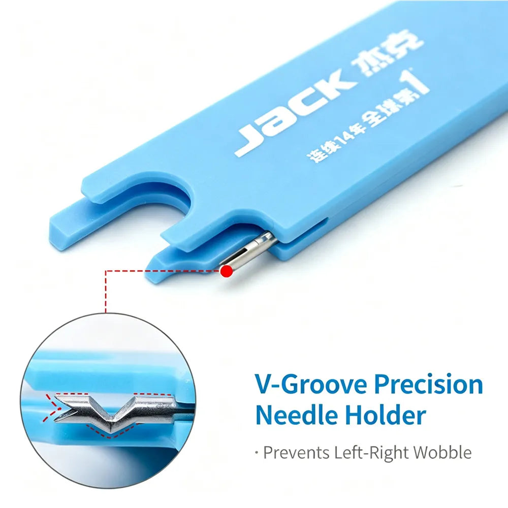 Blue V-Groove Precision Needle Holder for sewing machines