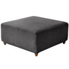 A dark gray stretch jacquard ottoman and stool cover with a textured woven pattern.