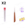 Two precision hand sewing kits with steel needles and colored thread shown side by side.