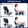 Two ways to use a memory foam lumbar support pillow for lower or upper back support.