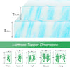 Diagram showing the dimensions of a mattress topper for Twin, Twin XL, Full, Queen, and King sizes.