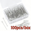 A box containing 100 clear diamond pins or needles for crafting and decoration.
