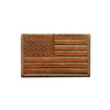 A rectangular patch featuring the design of the USA flag with horizontal stripes and a star field, backed with hook and loop 