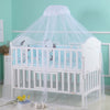 White foldable mosquito net canopy draped over a crib or cot.