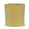 A rolled soft cotton warm neck scarf in a tan or beige color.