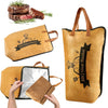 A brown insulated bag for BBQ meat, showing a piece of steak and herbs.