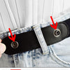 Black adjustable elastic belt strap used to secure pants or jeans.
