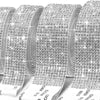 A close-up view of crystal rhinestone sticker ribbon with diamond trim for crafts and decor.