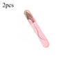 A pair of pink stainless steel sewing and embroidery scissors.
