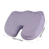 A light purple ergonomic U-shaped massage seat cushion shown from above.