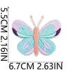 A colorful unicorn butterfly embroidery cloth patch featuring pink, blue, and purple hues.
