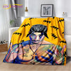 A vintage-inspired graphic throw blanket featuring a portrait of a man with dark skin and intricate facial markings against a