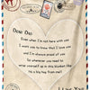 A printable knit blanket featuring a heart design and text expressing love and pride for a dad