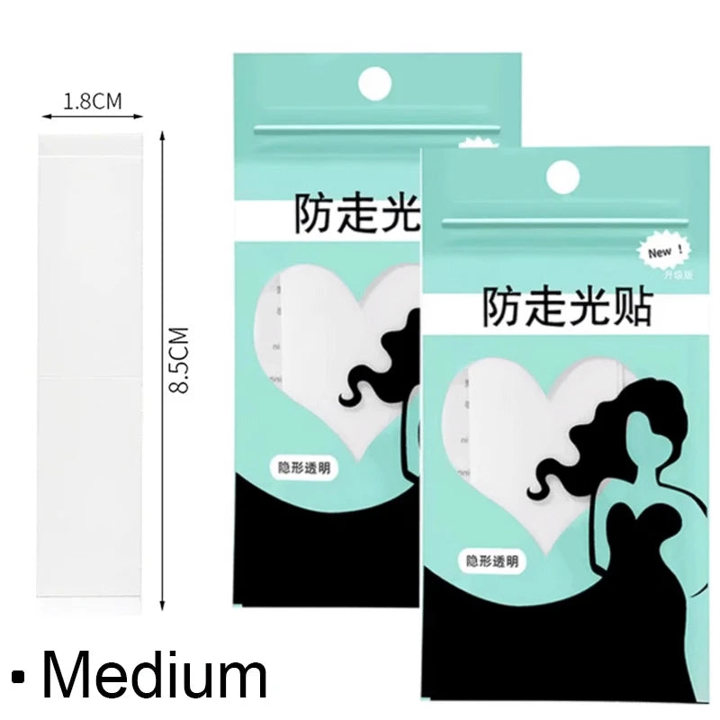 A package of clear self-adhesive lingerie tape with a heart-shaped design for light protection.