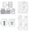 A set of magnetic embroidery hoops and related tools for sewing machines, including various sizes and designs.