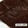Dark coffee colored hair strands shown in close-up detail