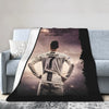 A dark photo of a soccer player wearing number 7 stands with his hands on his hips, featured on a wool throw blanket.