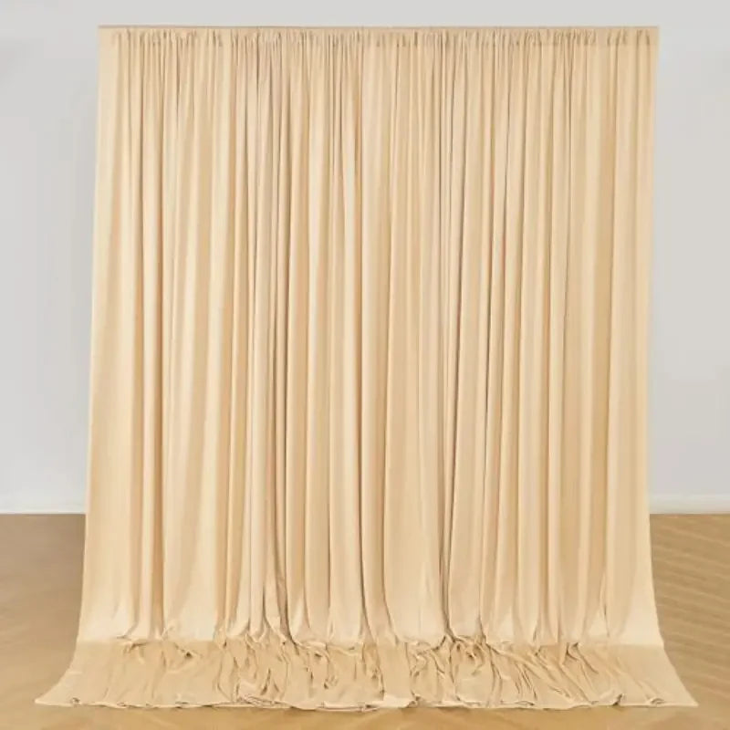 Burgundy Velvet-Look Polyester Backdrop Curtain