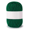 A ball of dark green soft milk cotton knitting yarn.