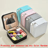 A collection of colorful leather sewing boxes and a hand sewing kit displayed on a light background.