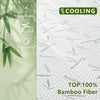 Close-up of a white bamboo fiber fitted sheet with cooling and waterproof features.